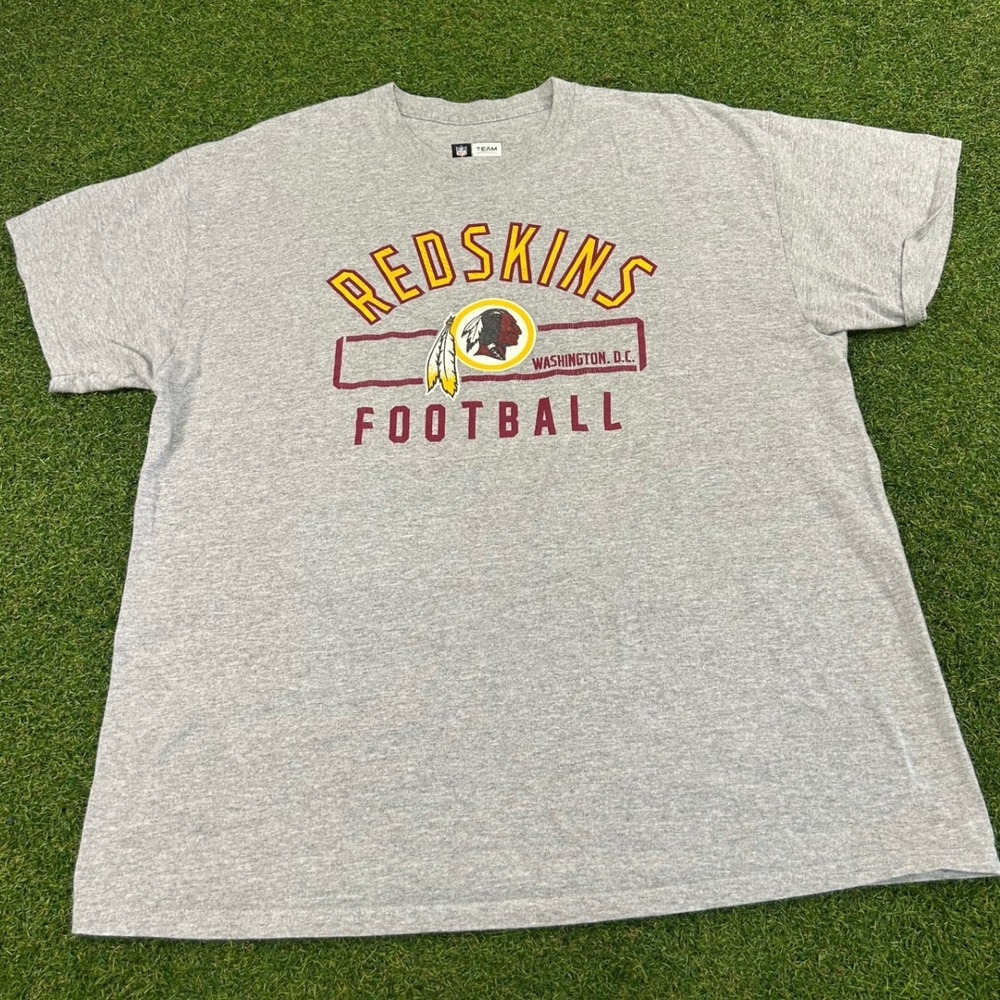 NFL Team Apparel Washington Redskins Football T-Shirt‎ Gray Mens XL Vintage Logo